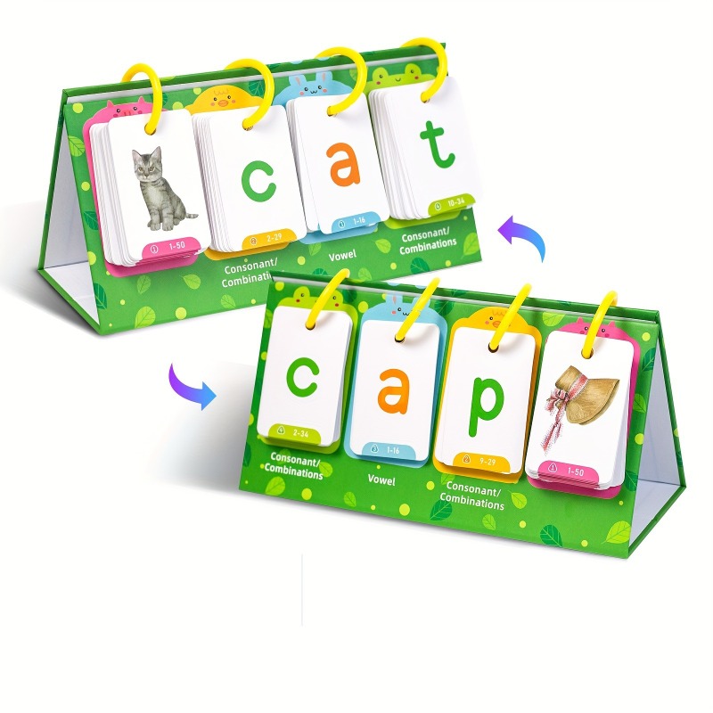 Phonics Card Game - AotBlcer 129 Stuks Woord Bouwer Game