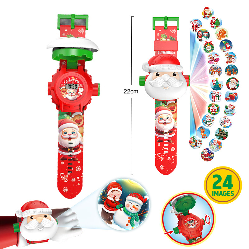 Kids Educational Watch - Kerstprojectiehorloge Kinderen Montessori Onderwijs Speelgoed Elektronisch