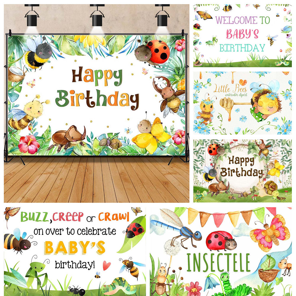 Kids Education Background - Cartoon Insect Party Vroege Onderwijs Lieveheersbeestje