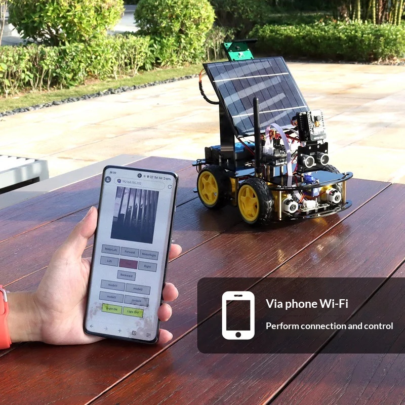 Zonne-aangedreven ESP32 CAM pr - Coding Robot Toy recensie en prijs