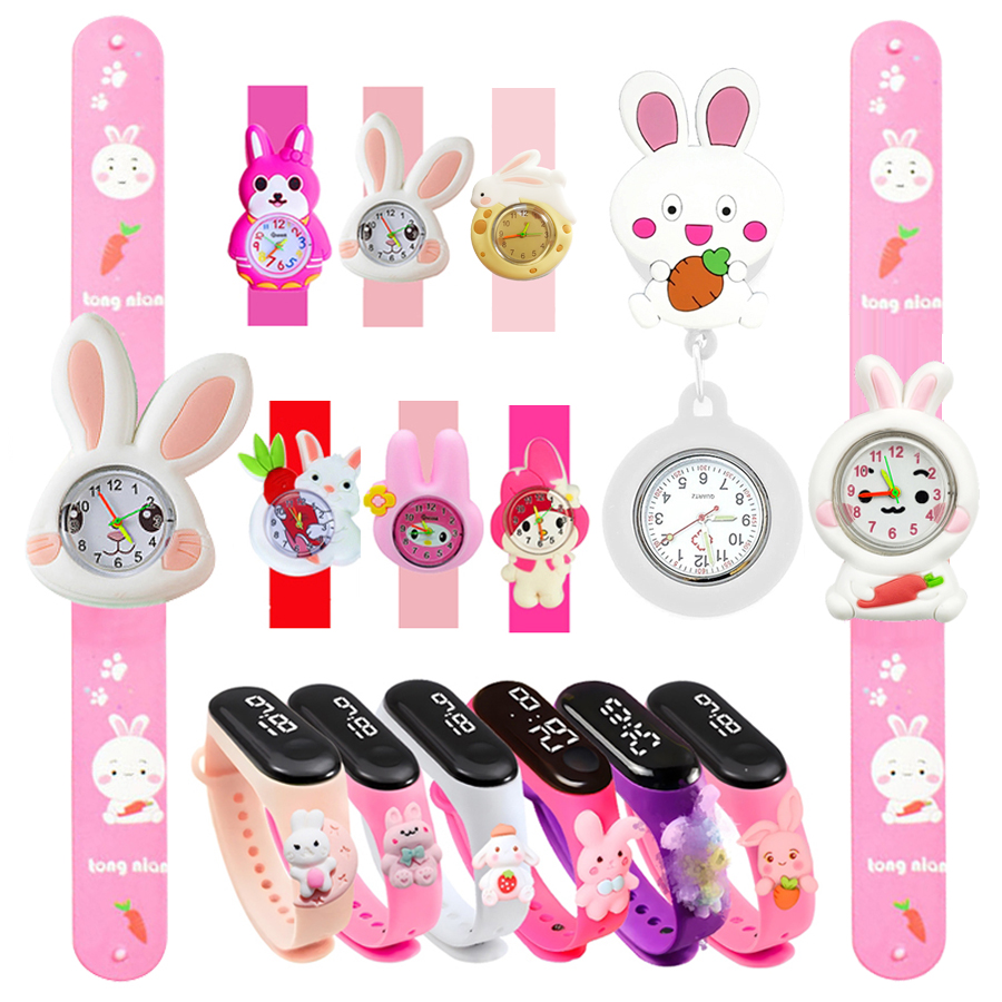 Bedrukte band Cartoon konijn k - Kids Educational Watch recensie en prijs