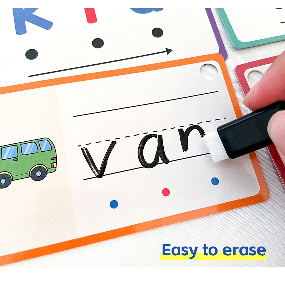 Droog wissen Handschrift Flash - Phonics Card Game recensie en prijs